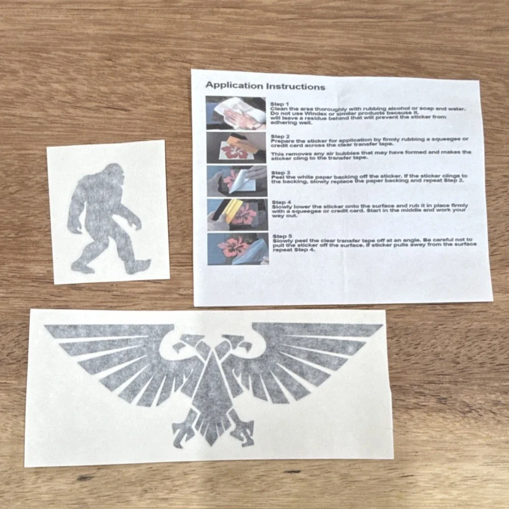 Bigfoot and Eagle Black Vinyl Decal Set, Small Stickers for Car or Window
